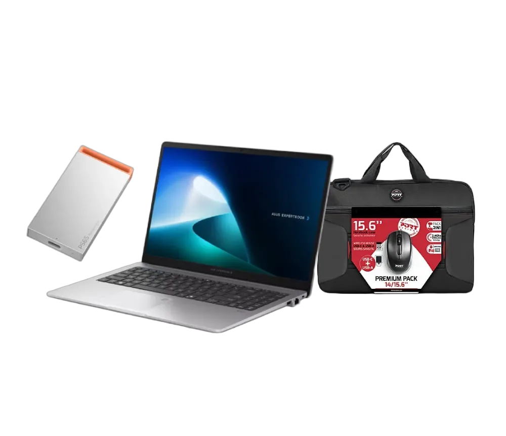 Asus 15.6"/C3 100U/16/256/W11P+SSD 512GB + sac souris