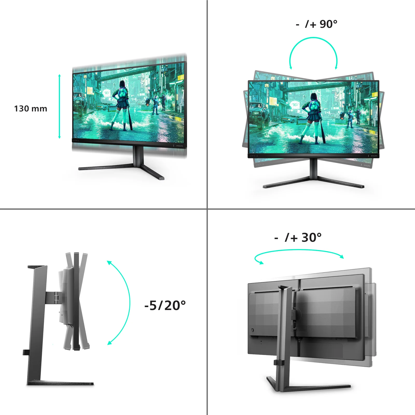 Philips Evnia 25M2N3200W/00 écran plat de PC 62,2 cm (24.5") 1920 x 1080 pixels Full HD LCD Gris photo 3